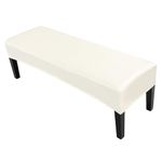 SearchI Waterproof Dining Bench Covers, Washable Anti Dust PU Leather Bench Cushion Covers Bench Slipcover, Dining Room Bench Covers for Dining Room, Bedroom, Living Room(Pu Cream)