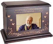 DGDCDV Cremation Memorial Urns for Human Ashes Adult Male Female, Wooden Picture Frame Urns Box and Casket for Ashes Men Women Child, Large Burial Funeral Urns for Ashes (Walnut)