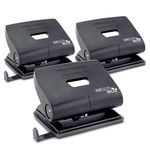 Rapesco 1757 Business Pack: ECO 2-Hole Punch, 22 Sheet Capacity, Black, Pack of 3