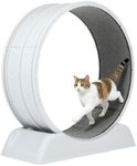 Oyajia Cat Wheel,30-inch Large Cat Exercise Treadmill Wheel with Brake and Carpeted Runway Running Wheel Teaser for Indoor Cats Interactive Toys for Running Walking Training,Includes Teaser Wand,Gray
