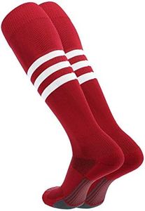 TCK Performance Baseball/Softball Socks (Cardinal/White, Small)