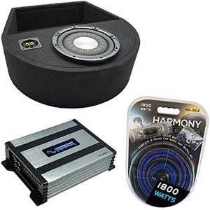Harmony Audio Universal Replacement Spare Tire Well Bundle HA-F104 Single 10 Sub Box HA-A400.1