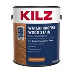 KILZ Exterior Waterproofing Wood Stain, Semi-Transparent, Cedar, 1 gallon