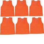 FORGO Sports Training Bibs for Football Soccer Volleyball Basketball for Track and Field (Set of 6) (XL, Orange)