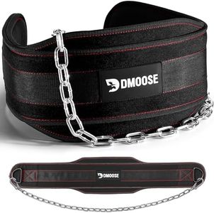 DMoose Dip Gürtel mit Kette 36" Heavy Duty Stahlkette, Comfort Fit gewichtsgürtel, Double Stitching - Maximieren Sie Ihre Gewichtheben & Bodybuilding Workouts (Schwarz)