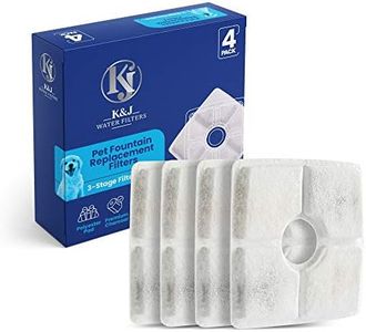 K&J Cat and Dog Pet Water Fountain Filter Replacements for Various Models 84oz/2.5L. Utilize our Premium Quality Activated Charcoal Filter for Your Cat Water Fountain Dog Water Dispenser (4 Pack)