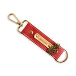 Innovative Gifts Personalized Vegan Leather Keychain for Men, Women & Kids | Customizable Keychain with Charm and Name Tag | Durable Unisex Present with Metal Ring [Pack of 1] (Red)