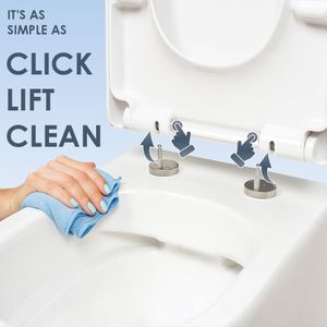 AQUALONA Duroplast D-Shaped Toilet Seat – White
