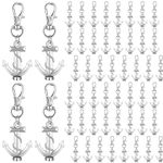 Therwen 50 Pcs Anchor Keychain Bulk Ocean Themed Party Favor Wedding Favors 3D Silver Anchor Keychains for Guests Creative Souvenirs Gifts Nautical Theme Party Decorations