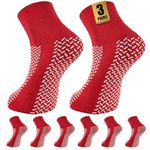 SukModen Double Tread Non Slip Hospital Socks, 3 Pairs Fall Prevention Extra Large Slipper Socks for Men Women | Anti Slip Socks 4-8