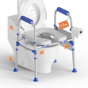 Raised Toilet Seat, Stand Alone Toilet Safety Frame for Seniors