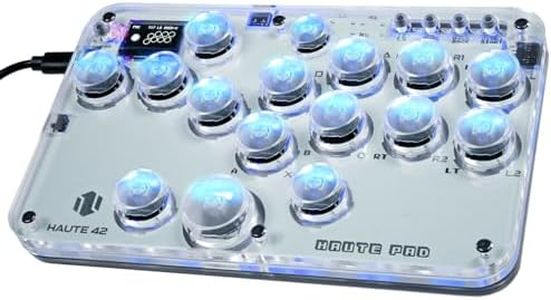 Sehawei Haute42 Arcade Stick 16Keys All-Button Gamerfinger with Custom RGB & Turbo Functions,Arcade Controller Street Fight for PC/Ps3/Ps4/Switch/Steam Game Keyboard-Supports Hot Swap & SOCD