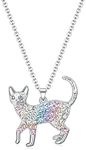 luomart Rainbow Animal Cat Necklace