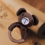 SYCAMORE EAST Baby Rattle For Newborn, Crochet Bunny Rattle Toy Natural Wool, Music Shaker Rattle For Hand Grips, Boy Girl First Rattle Gift Brown Bear 1 Pcs Combo (Wood)