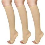 3 Pairs Open Toe Compression Socks 