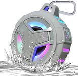 EBODA Bluetooth Shower Speaker, Portable Bluetooth Speakers, IP67 Waterproof Outdoor Speaker Wireless with LED Light, Floating, 2000mAh, True Wireless Stereo for Pool, Kayak, Bike, Golf, Gifts- Gray