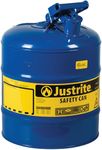 Justrite 7150300 5 Gallon, Galvanized Steel Type I Blue Safety Can