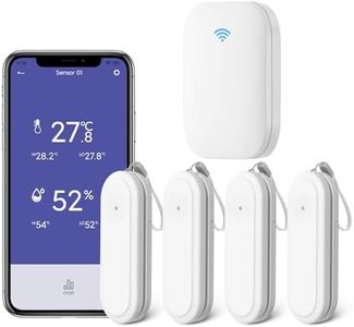 Thermomètre hygromètre WiFi 4 pièces avec hub mini, humidité IP65 / température/plage de contrôle de 100 m/capteur d'humidité absolu avec alarmes intelligentes pour l'intérieur et l'extérieur