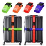 Travel Inspira Luggage Straps for Suitcases, Adjustable Length Suitcase Strap (41”-77”), TSA Approved Travel Belt, Luggage Accessories for Travel, Multicolor (4 Pack)