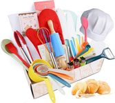 Kids Cooking & Baking Set Real Cookware Utensils Guide - Complete Cooking Supplies for The Junior Chef - Kids Baking Tools for Girls & Boys - Real Kitchen Accessories Kit for The Curious Child