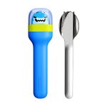 Zoku Kids Pocket Utensil Set for thinKitchen:, Shark | Stainless Steel Fork, Knife, and Spoon in Case | Portable Design for Travel, School, Picnics, Camping and Outdoor Home Use