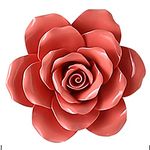 ALYCASO Handmade Rose 3D Ceramic Flower Wall Pediments Sculpture Decoration Porcelain Flower for Living Room, Bedroom, Kitchen (3.5inch, Red)