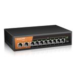 keepLiNK 10 Port Gigabit PoE Switch with 8 PoE+ Port, 2 Gigabit Uplink, 120W 802.3af/at, Metal Fanless Network Switch Plug and Play Unmanaged