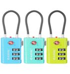 ANVIL Luggage Locks, TSA Locks for Luggage, Advanced TSA008 core, Alert Indicator. A Great Suitcase Lock, Backpack Lock, Gym Lock, Travel Lock for Travel and Daily use. (3, 3 Colors)