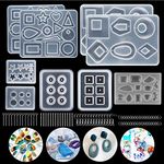 HASTHIP® 249pcs Earring Resin Moulds Kit Set Epoxy Casting Silicone Mould Crystal Pendant Jewellery Making Molds with Earring Hooks Jump Rings Eye Pins for Birthday Gifts Handmade Craft DIY