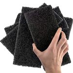 Heavy Duty XL Black Scouring Pad 5 Pack. 10 x 4.5in Large Multipurpose Nylon Scrubbing Sponges. Clean Bathrooms, Kitchens, Counters and Floors to Erase Grime and Make Surfaces Sparkle