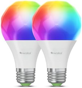 Nanoleaf Matter Essentials 2 Pack WiFi Smart LED Bulbs E27 Smart RGBW Smart Lights, Custom Timetables, App/Voice Control (Compatible with Alexa, Apple, Google), Living Room Office Gaming
