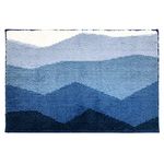 Sunlit 20"x30" Blue Bathroom Rug Non-Slip Absorbent Soft Bath Mat Set, Floor Mat Dry Fast Machine Washable.