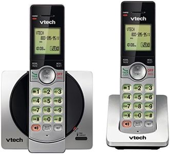VTech DECT 6.0 Dual Handset Cordless Phones with CID, Backlit Keypads and Screens, Full Duplex Handset Speakerphones, and Call Block Silver/Black