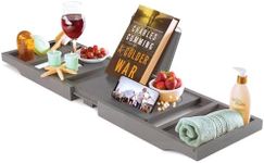 Bathtub Tray - Expandable Gray Bamb