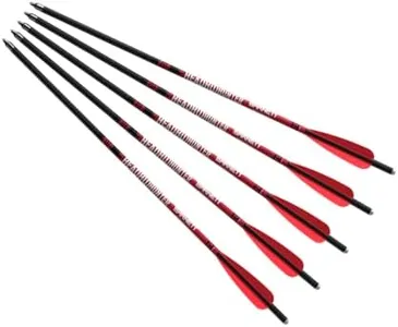 Barnett Outdoors Carbon Crossbow Arrows 5-Pack, Lightweight Hunting Bolts with Half-Moon Nock and Field Points, 20"