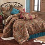 HiEnd Accents San Angelo Western Comforter Set with Teal Bedskirt, King