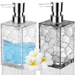 2 Pack Soap Dispenser 12Oz Liquid Lotion Hand Dispensers with Pump Reusable for Bathroom, Countertop, Kitchen, Laundry Room - 1Grey, 1 Clear