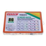 HUAREW 24 Values 86 Pcs Power Transistor TIP31C 32C 41C 42C B772 BD139 140 Voltage Regulator L7805 L7905 79L05 L7812 L7824 LM317 TL431 MAC976 BT134-600E BTA06 Mosfet IRF540 Z44N Darlingtons TIP122 127