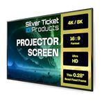 Silver Ticket Products S7 Series 6 Piece Thin Bezel Home Theater Fixed Frame 4K/8K Ultra HD, HDTV, HDR & Active 3D Projection Screen, 16:9 Format, 120" Diagonal, Grey Material S7-169120-G