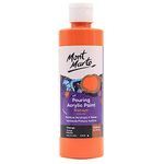 Mont Marte Premium Pouring Acrylic Paint, 240ml (8.11oz), Orange, Pre-Mixed Acrylic Paint, Suitable for a Variety of Surfaces Including Stretched Canvas, Wood, MDF and Air Drying Clay.