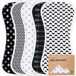 Organic Burp Cloths For Baby Boys - 5-Pack Ultra Absorbent Burping Cloth, Burp Clothes, Newborn Towel - Milk Spit Up Rags - Burpy Bib For Boy - Burp Cloths Set (MONOS)