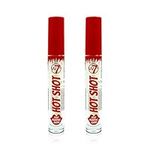 W7 Hot Shot Plumping Gloss Bundle - Enhancing Plump Effect For Fuller Lips - Clear, Natural, High Shine Finish - 2 Pack