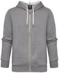 True Classic Men's Fleece French Terry Zip Hoodie, Zip-up French Terry Fleece Hooded Sweatshirt Jacket for Men Heather Gray