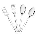 Fosly 12 Pieces Dessert Forks Spoon Sets, Small Fork Spoon Set, Stainless Steel