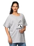 The Mom Store Mom T-Shirt | Cotton | Pre and Post Pregnancy | Quirky Statements | Comfortable | Oversized | Grey | S