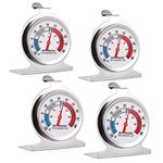 4-Pack Freezer Refrigerator Thermometer, Large Dial Fridge Thermometer Cooler Thermometer for Home, Kitchen, Warehouse, Restaurant, Cold Chain, Supermarket