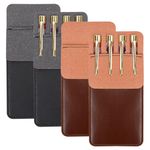 4 Packs Pocket Protector, FHDUSRYO Multi-Purpose Leather Pen Pouch Holder Organizer, Pens Pocket Protector for Pens Pointers Pencils Ruler