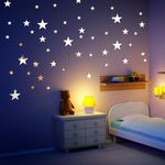 Star Mirror Wall Stickers, 40 Pcs 3D Mirror Wall Stickers Removable Star Mirror Stickers Silver Star Stickers Acrylic Star Mirror Wall Decal for Living Room Bedroom Decor