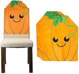 Spooky Central Halloween Pumpkin Chair Cover Decorations (19 x 26 in, 6 Pack) Orange