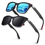 LINVO Polarised Sunglasses for Men and Women,Retro Dark Shades 100% UV Protection for Driving Fishing Running